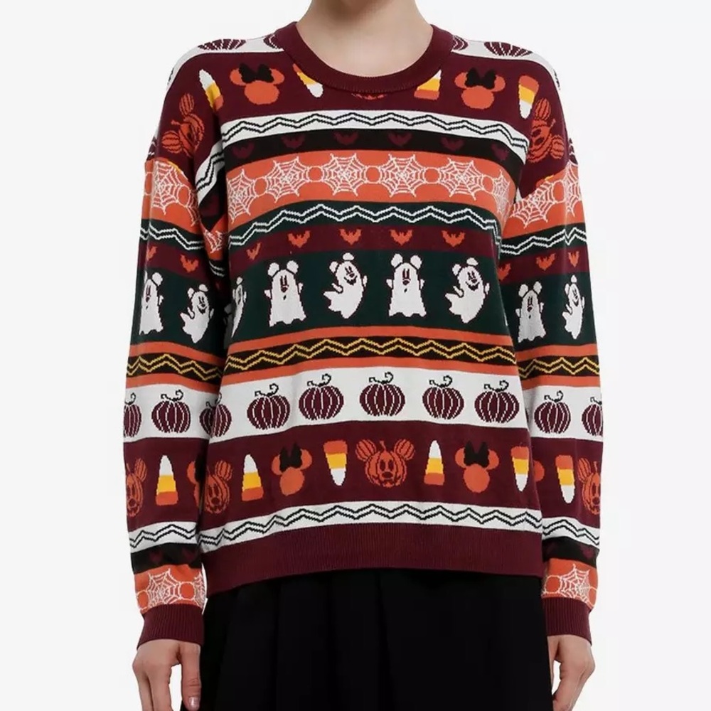 Her Universe Disney Halloween Fair Isle Knit Oversized‎ Sweater Hot Topic